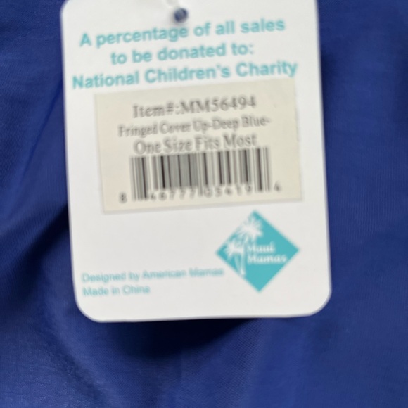 Maui Mamas One Size Fits Most Royal Blue kimono - Picture 8 of 9